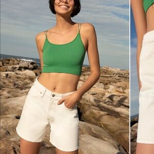 Aritzia Sunday Best Mood Mom Shorts White